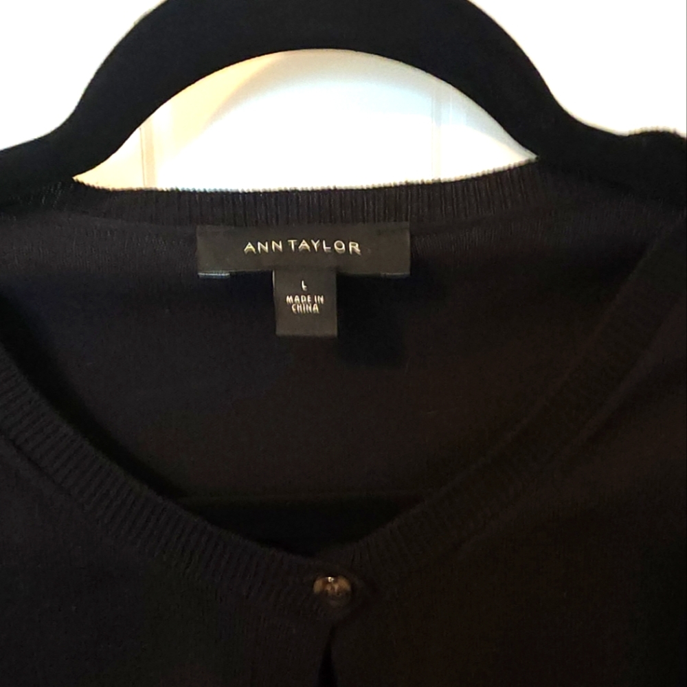Ann Taylor black cardigan in size Large.